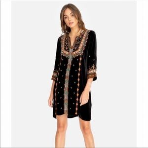 Johnny Was Chiri Velvet Kaftan Embroidered Dress